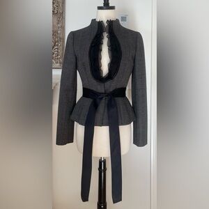 VALENTINO SILK-TRIMMED PATTERNED jacket